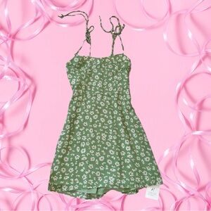 NWT Reborn cute green and white floral dress with a tie-up strap